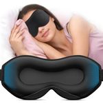 Umisleep Sleep Mask, Eye Mask for Sleeping – Perfect for Side Sleepers, 3D Ultra Soft Comfortable Eye Mask for Women, Men with Adjustable Strap, Ideal Blindfold for Sleep, and Naps, Midnight Black