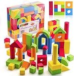 JaxoJoy Foam Building Blocks for Kids - 108 Piece EVA Foam Blocks for Toddlers - Large, Soft, Stackable - Toddler Blocks - Soft Blocks - Preschool Toys - STEM Gifts for Boys & Girls 3-5 4-8 Years Old