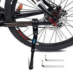 Bike Kickstand Kids- Adjustable Rear Side Aluminum Alloy Bicycle Stand Kickstand Fit for 16”18" 20" 22“Bike Kick Stand for Mountain Bike Road Bicycles Kickstand