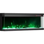 INMOZATA Electric Fire 40inch/102cm 3-Side Glass Display Media Wall Fire Recessed/Freestanding Electric Fireplace with 9 Colors Realistic LED Flame Effect Touch Remote Control & Overheat Protection