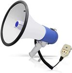 Adiohub Megaphone PA Bullhorn Speaker - Built-in Siren 50 Watts - 10 Sec Record Function for Portable Lightweight Strap Detachable PA - Professional Outdoor Voice for Police Safety Drills & Sports