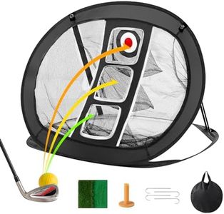 VEVOR Golf Chipping Net, Pop Up Golf Practice Net, Portable Indoor Outdoor Home Golf Hitting Aid Net with Target/Mat/Balls/Tee/Carry Bag, for Backyard Driving Training Swing, Men, Black