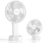HandFan 6 Inch Handheld Fan 4000mAh Battery Operated Fan 6 Settings Personal Desktop Fan with 5-34H Working Time Removable Base Strong Airflow