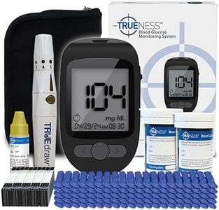 TRUENESS Blood Glucose Meter Bundle - Includes Meter, Meter Case, 100 Test Strips, 100 Lancets, Lancing Device and Control Solution - Ideal for Testing Blood Sugar Levels & Diabetes Management