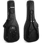 Tiger GGB42-AC Padded Gig Bag for Acoustic Guitar - Deluxe Case with Handle and Straps - 18mm of EPE Protective Padding - Black