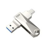 EMGA Delivering Innovation Emga Delilvering Innovation Dual Drive Otg Usb 3.2 Gen2 Type A & C Pendrive For Laptop/Desktop, Tablet & Mobile (Silver, 128 Gb)