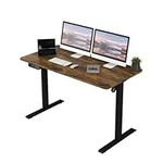 Panana Electric Standing Desk Height Adjustable Desk Ergonomic Stand Up Desk with Memory Setting (Brown, 140 x 60 cm)