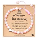 Birthday Gifts for Girls, 3 year old Girl Gifts, Sweet 3 Birthday Bracelet Gifts for Sister Niece Daughter Granddaughter