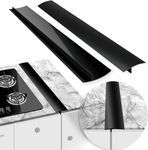 Abulun 2Pack silicone stove gap covers,25"/63cm stove counter gap cover,cooker sides gap filler for oven,heat-resistant cooker gap strips,anti-stain worktop edging strip