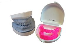 Teeth Whitening Dental Trays - Upper OR Lower Trays (Upper & Lower Trays, Neon Pink)