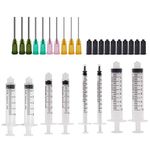 Shintop 20 Pack Syringes with Blunt Tip, 1/3/5/10ml Syringe with Dispensing Needles and Syringe Cap for Experiments, Industrial Use