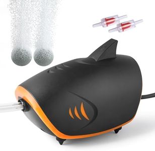 HITOP Powerful Aquarium Air Pump, Dual Outlets Aquarium air pump, Adjustable Oxygen Aerator with accessories, for 60-600L Fish Tank