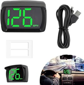 GUGUMO GPS Car HUD Digital Speedometer, Sturdy MPH Speed Meter with LED Large Font Head Up Display Car Accessories with USB Cable, Plug Play for Car Truck Motor SUV Golf Cart All Vehicles