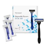 Disposable Razors, Individually Wrapped,20 Count 3 Blade,Stainless Steel Razors with Knife Cap,Portable Size for Travel, Hotels, Home