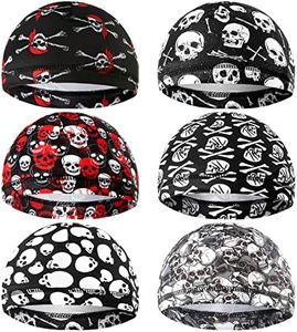 6 Pcs Men Cooling Skull Cap Helmet Liner Sweat Wicking Beanie Head Wrap Bicycle Cycling Running Hat, As the Picture Shows, One Size