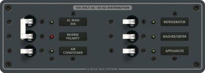 Blue Sea Systems 8099 AC Main + 4 Positions, black