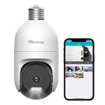 Vimtag 4MP Light Bulb Camera Wireless Outdoor, 360° PTZ, Color Night Vision, AI Detection, Local/Cloud Storage, Works with Alexa, Outdoor/Indoor Camera for Home, Office