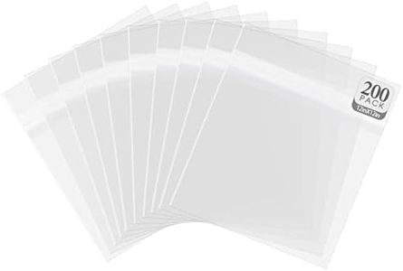 Golden State Art, 200 Pack Clear Record Outer Sleeves, 12.75" x 12.75" Resealable Plastic Protector Sleeves for Single and Double LP Storage