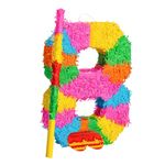 Fax Potato Pinatas Number 8 Cardboard Pinata, Stick and Blindfold Set - W35cm x D7.5cm x H50cm - Multi