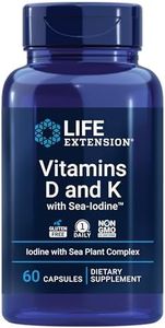 Life Extension Vitamin D and K with Sea-Iodine, 60 Capsules