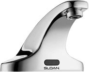 Sloan SF-2350 Sensor Activated Touch-Free Faucet, Commercial Grade with Mounting Hardware - 0.5GPM Battery-Powered Deck-Mounted Mid Body, Polished Chrome Finish, 3362119