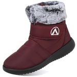 Lvptsh Womens Snow Boots Warm Winter Boots For Women Ladies Warm Snow Shoes Fur Lined Ankle Booties Waterproof Anti Slip Outdoor Walking Boots,Red,EU40