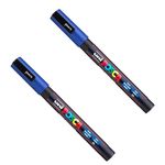 Posca PC-3M Paint Marker Art Pens - 0.9-1.3mm Nib - Blue Ink - 2 Pack