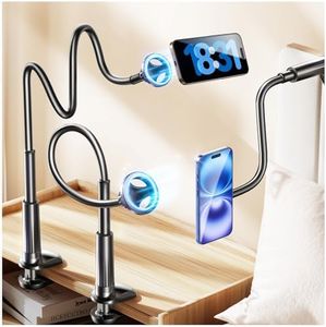 LISEN for Gooseneck Phone Holder for Bed Magsafe Stand for iPhone 16 Stand,Flexible for iPhone Holder for Desk Magnetic Adjustable Cell Phone Stand Holder Compatible with iPhone 16 Pro 15 14 iPad