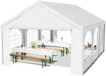 4x6 m Excellent Marquee with strong approx. 240g/m² PE tarpaulin, Party Tent with fully galvanised & bolted steelframe white