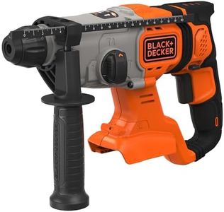 BLACK+DECKER 18V Cordless SDS-Plus Hammer Drill, 1.2J Impact Energy, 3 Modes, Includes 6mm Concrete Bit and Kit Box, BCD900B-XJ