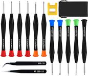 Glasses Screwdriver, 11 PCS Small Screwdriver Set for Spectacle PS4 Watch Jewellers with 2PCS Tweezers, Magnetizer and Storage Bag