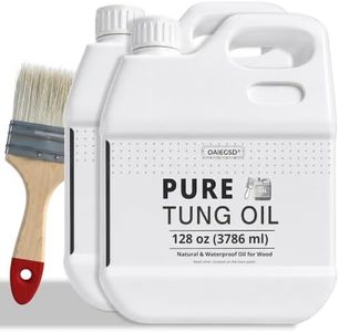 256oz 100% Pure Tung Oil,Food Grade Waterproof Low Odor Wood Oil with Brush