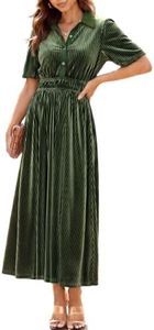Sissyaki Womens Velvet Maxi Dress Fall Wedding Guest Dress Shirt Dress L