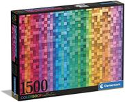 Clementoni 31689 1000pcs Colorboom Collection-Pixel 1500 Pieces, Made in Italy, Jigsaw Puzzle for Adults, Multicolor, Medium