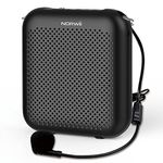 NORWII Mini Voice Amplifier S358 Portable 4000mAh Rechargeable with Wired Microphone Headset & Waistband, Personal Microphone and Speaker for Teachers Tour Guides ect. (Black)