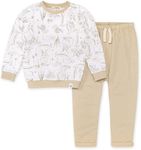 Burt's Bees Baby baby-boys Shirt and Pant Set, Top & Bottom Outfit Bundle, 100% Organic Cotton, Bunny Toile Harem Pant, 18 Months