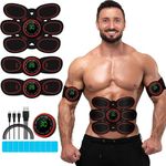 Drezela Abs Stimulator Muscle Toner, Ab Machine Trainer USB Rechargeable Gear for Abdomen/Arm/Leg, Fitness Strength Training Workout Equipment Men and Women DR6-E8