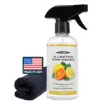 CLARK’S Natural Cutting Board Spray Cleaner with Microfiber Cloth for Wood Countertop – Pure Ingredients Filtered Water, Distilled Vinegar, Castile Soap, Lemon & Orange Citrus Oil Extracts, 12oz