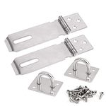 Achengqi 2 Pieces Heavy Padlock Hasp Stainless Steel Padlock Hasp Bolt Lock Hasp Staple Door Lock Bolt Thickened Anti-Theft Door Buckle with Screws,for Drawers Cabinets Bookshelves（Silver）