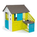 Smoby Pretty Haus - Children's Playhouse for Indoor and Outdoor Use with Kitchen and Kitchen Toy (17 Pieces), Garden Shed for Boys and Girls from 2 Years