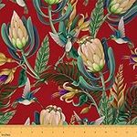 Flower Hummingbird Fabric by The Ya