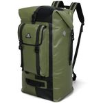 Haimont Waterproof Dry Backpack IPX7 Roll-top Dry Large Marine Dry Bag for Men Kayaking Rafting, 100L, Army Green/Black