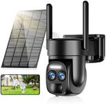 Uniter 4K Solar Security Cameras Wireless Outdoor, 2.4GHz WiFi Camera Battery Powered,360 View Home Security Camera with Color Night Vision, Spotlight Siren, PIR Sensor, IP66