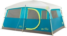 Coleman Camping Tent, 8 Person Tenaya Lake Fast Pitch Cabin Tent with Closet, Light Blue