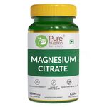 Pure Nutrition Magnesium Citrate, 120 Veg Tablets, Supports Sleep, Muscle Relaxation, Bone & Joint Health, Energy Production, High Absorption, Easy Digestion, 1000mg/Serving, 350mg Elemental Magnesium