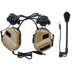 Helmet Way Radio Tactical Headset Military Headphone Earmuff No Noise Reduction for Z.Tactical Series PTT （Tan）