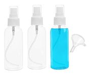 Symbah Spray Bottles 100ML (3PCS) Clear Empty Refillable Plastic Bottles with Lids Fine Mist Plastic Mini Travel Bottle Perfect for Cosmetic, Perfume, Cleaning Liquid, Essential Oil