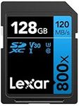 Lexar High-Performance 800x 128GB SDXC UHS-I Memory Card, C10, U3, V30, Full-HD & 4K Video, Up to 120MB/s Read, for Point-and-Shoot Cameras, Mid-Range DSLR, HD Camcorder (LSD0800128G-BNNNU)