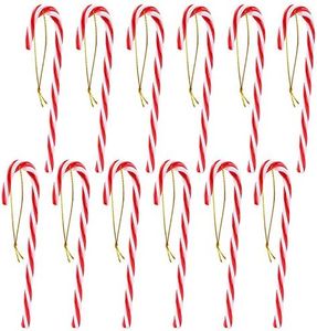 Annhao 12 Pièces Sucre d'orge pour Sapin, Rouge et Blanc Arbre de Noël Candy Cane de Bonbons de Fête Décorations