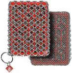Knapp Made Combo Chainmail Cast Iron Scrubber with Silicone Core - Heavy Duty Rings and Fine Chainmail Rings -Premium Cast Iron Cleaner Chainmail Scrubber -Perfect for Cast Iron Cookware,Skillet,Woks